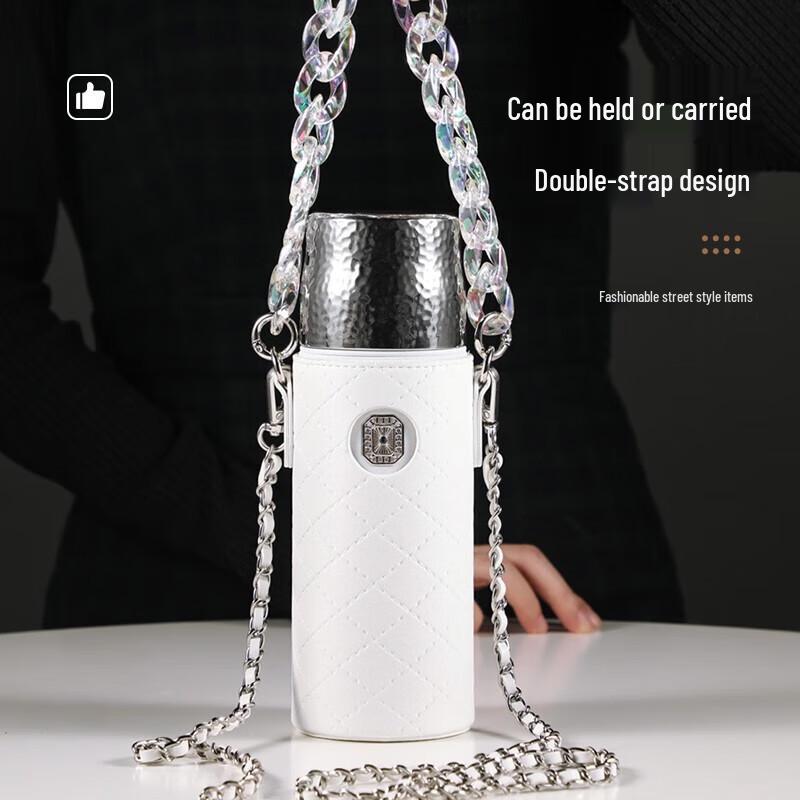 Temake 420ml Hammered Insulated Tea Cup with Ceramic Liner and Strap