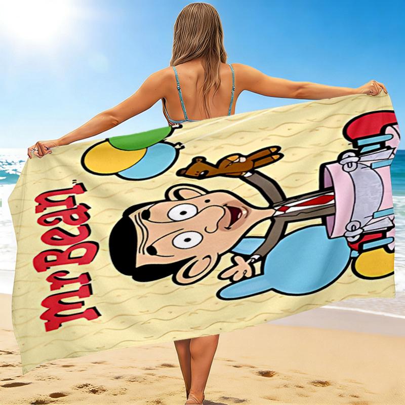 1Pc Mr Bean'S Birthday Bash Beach Towel, Quick Dry, Multi-Use for Beach Pool Gym Yoga Home Travel, Christmas, Halloween, Xmas Gift M929353