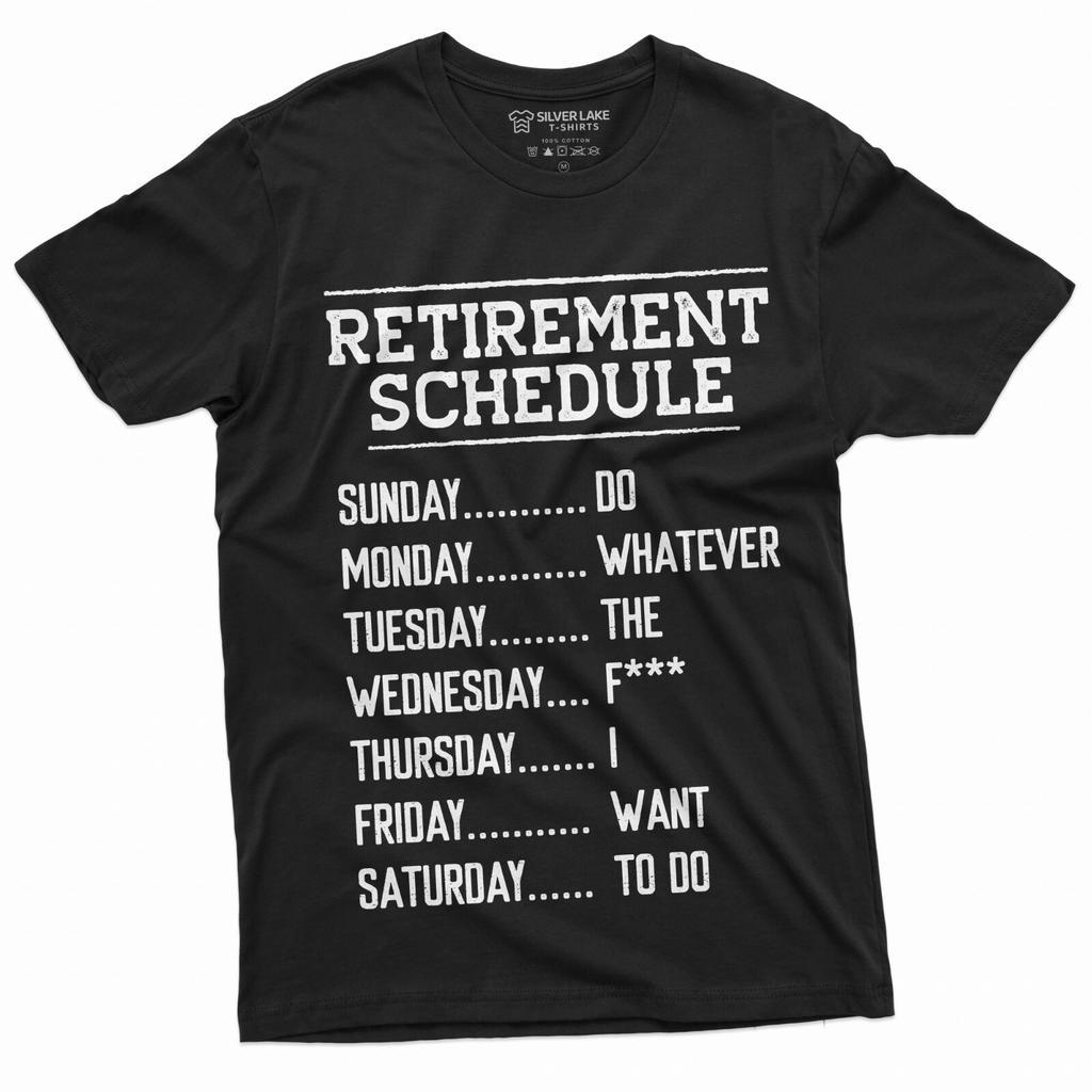 Funny Retirement Schedule T-shirt Retired Grandpa Dad Humor Gift Tee Shirt