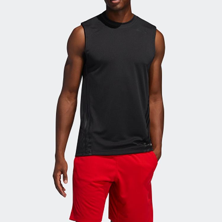 Adidas Solid Training Sports Tank Top Men Tops Black FL4317