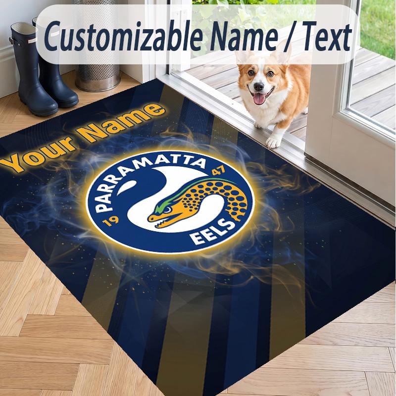 Custom Text Printed Rug Parramatta Eels Non Slip Floor Carpet For Home Room Decor