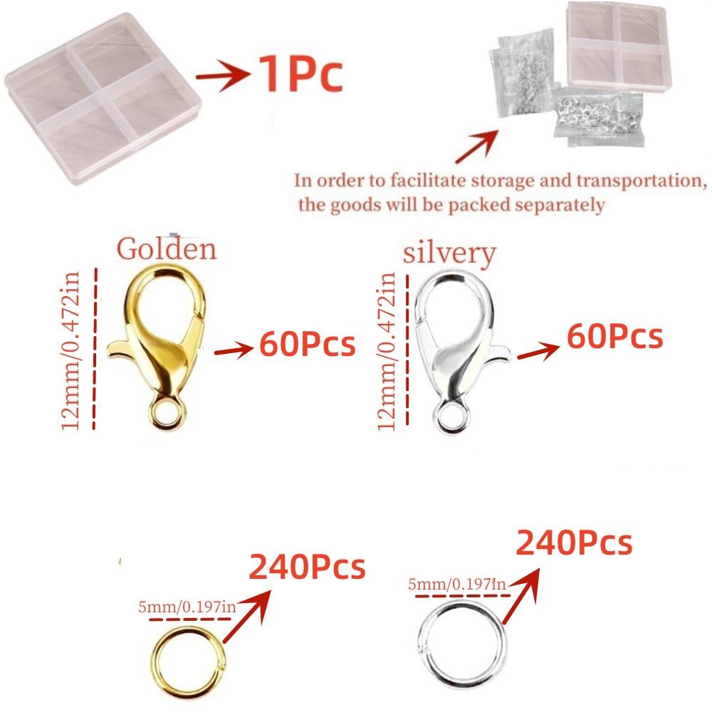 

601 шт./набор застежки-лобстеры крючки соединители разъемные кольца для браслета ожерелья цепочки DIY фурнитура для изготовления ювелирных изделий 601Pcs/Set серебряный/золотой