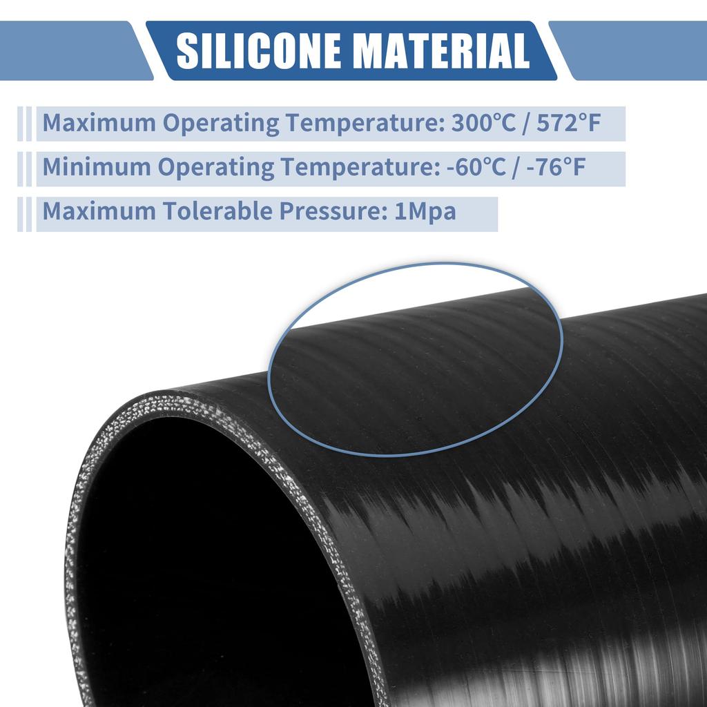 X AUTOHAUX 1pc Inner Diameter 51-76mm Length 102mm 90 Degree Blue Silicone Hose Silicone