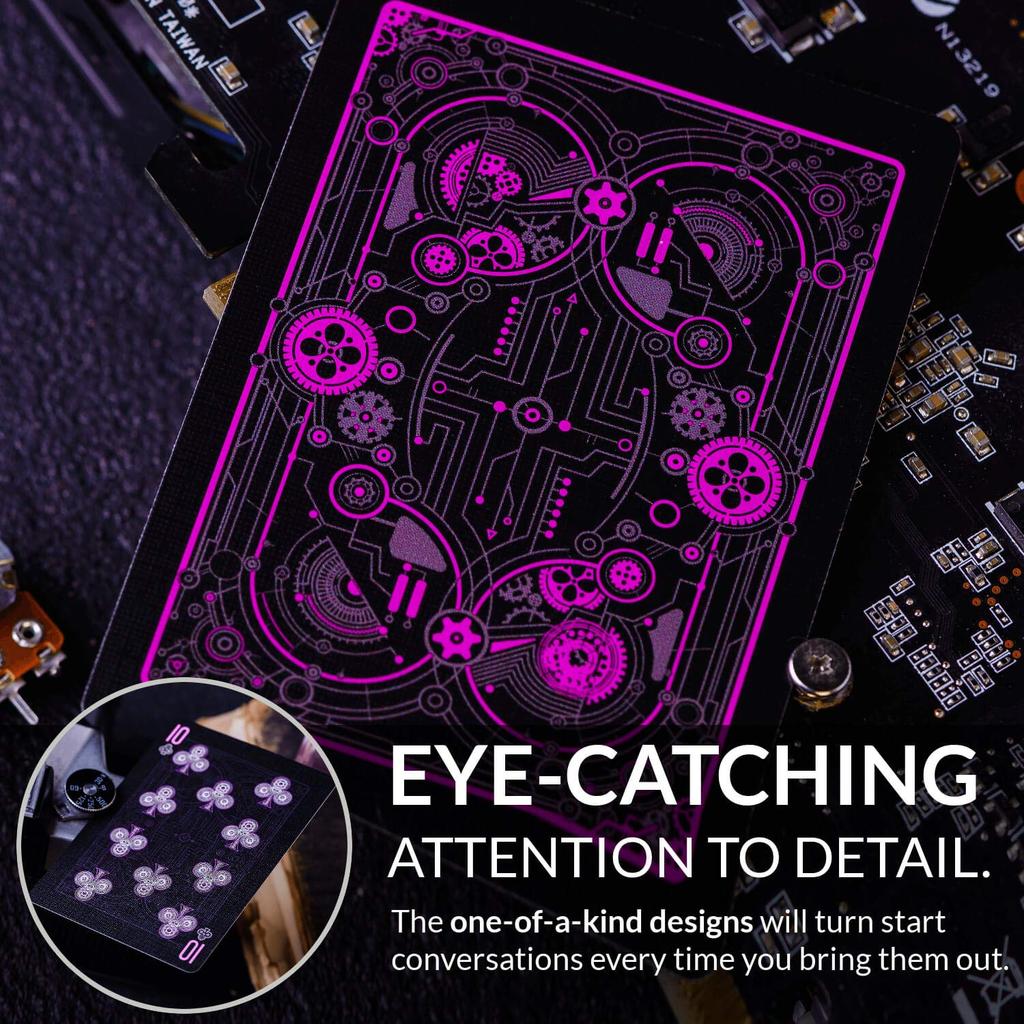 Cyberpunk Violet Cardistry Copii Adulți Pachet Negru cu Cărți de Poker Cyberpunk Unice, & E-Book, Cărți.
