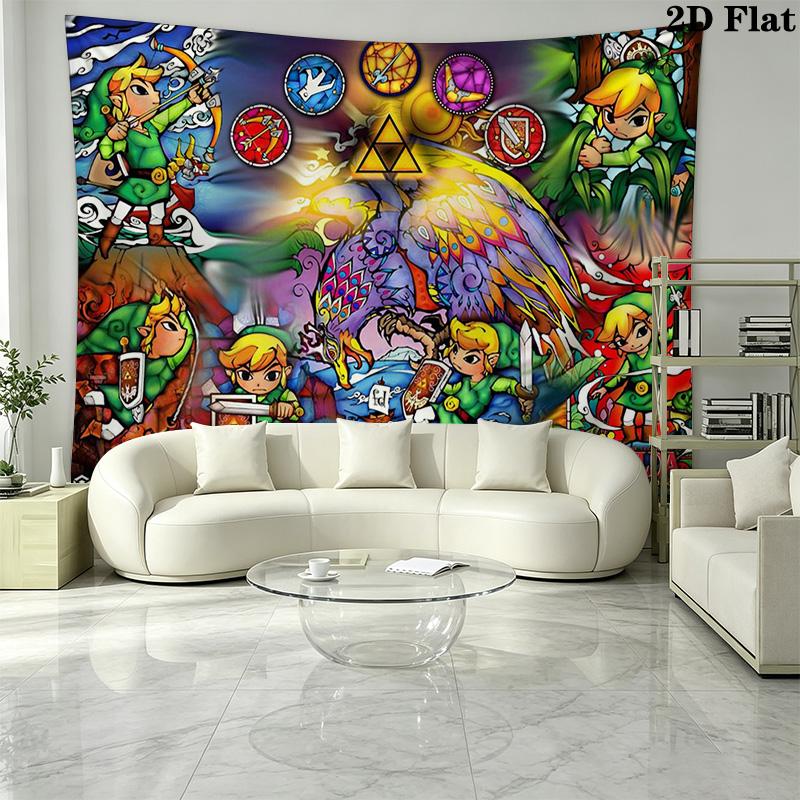 Zelda Wall Tapestry Aesthetic Wall Hanging Printed Fabric Blanket Decorative Tapestries for Bedroom Living Room Home Decor