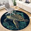 1pc Sea Turtle Print Chair Carpet for Office, Round Non-Slip Durable Large Size Office Carpet, Suitable for Office, Beautiful Decoration