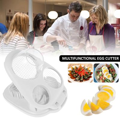 Egg Slicer 3 In 1 Stainless Steel Egg Cutter Multifunctional Boiled Egg Cutter Mushroom Strawberries Egg Dicer Salad Slicer