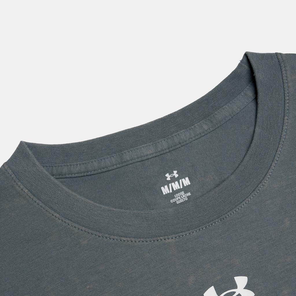 Under Armour Rival Boxy Washed Sports Casual Simple Loose Breathable Comfortable Daily Short Sleeve T-Shirt Women tops Clay-Green 6011065-709