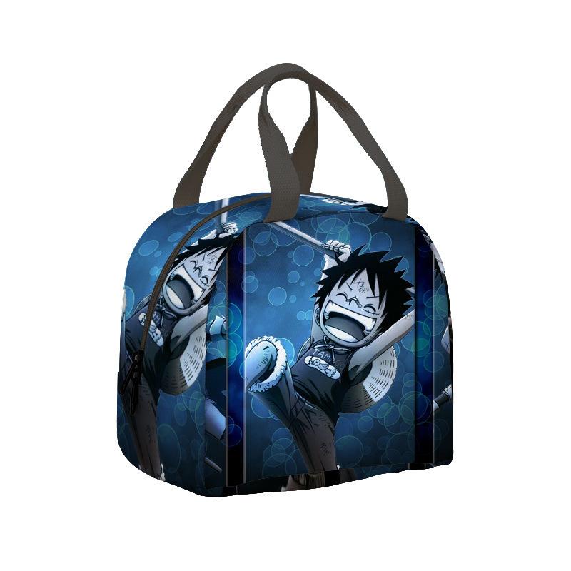 Borsa per il pranzo per bambini Anime One Piece King dei Pirati per studenti delle scuole elementari e medie Borsa da picnic con impacco di ghiaccio Borsa termica portatile per bento