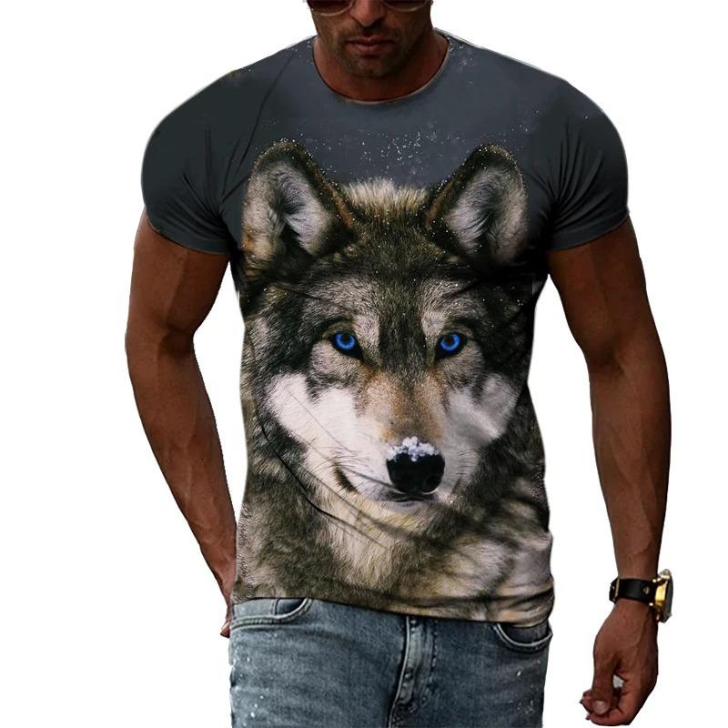 3D Casual Wolf Print T Shirt Men Women Summer Animal Tee Man O Neck Short Sleeve Loose Tops Breathable Couples T Shirts