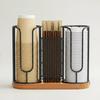 3-in-1 Coffee Cup Lid Holder Wooden Base Cup Dispenser Rack Paper Cup Dispenser  Office Kitchen Use