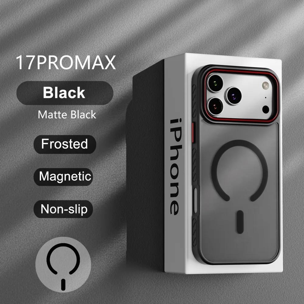Luxury Matte Transparent Magnetic Case For iPhone 17 16 15 14 13 Pro Max Plus 17Air Magsafe Wireless Charging Protective Cover