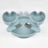 3Pcs/Set Baby Safe Silicone Dining Plate Food Feeding With Spoon Fork Cartoon Children Dishes Prevent Tipping Over And BPA Free