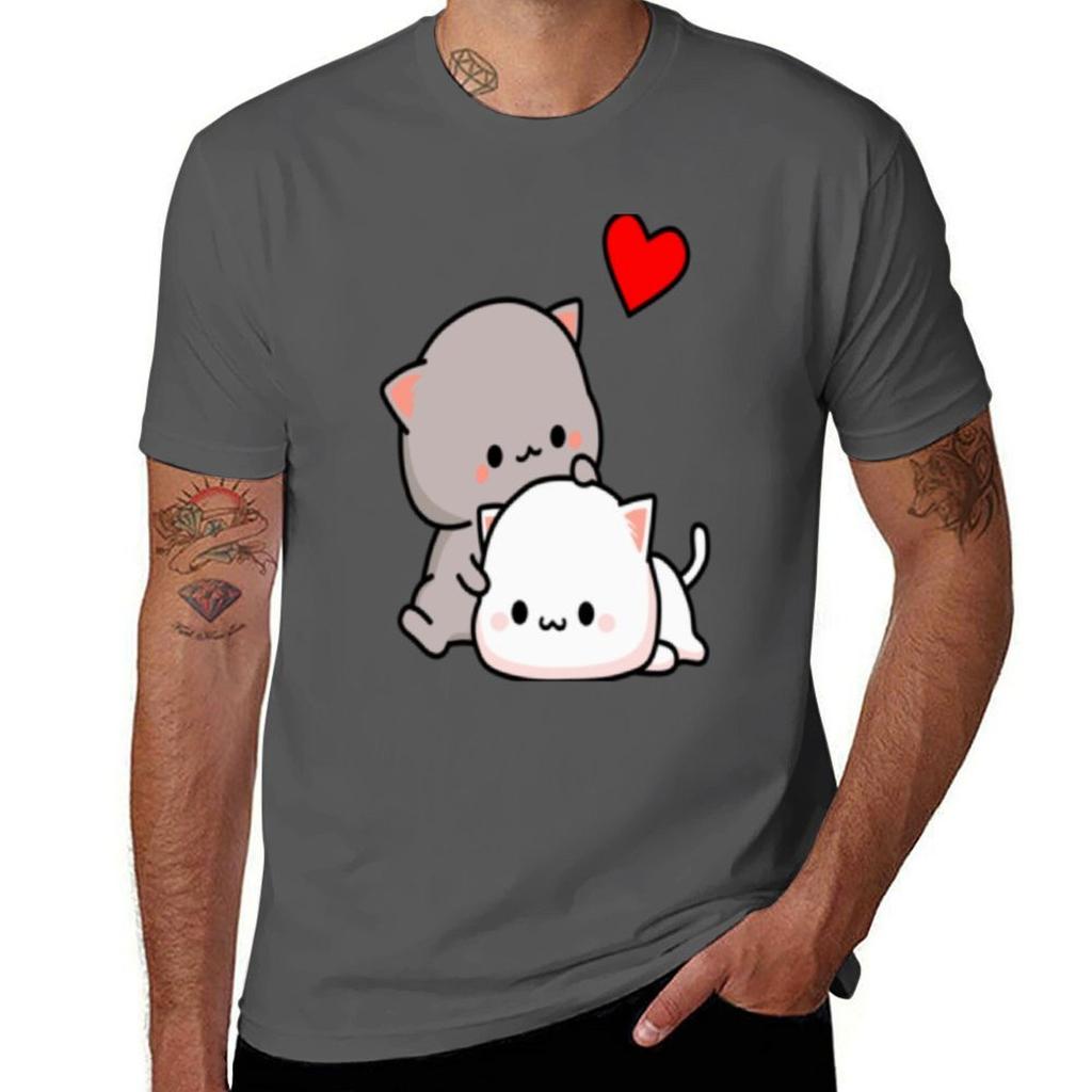 Mochi Peach Cat Goma Love Is Kind Love Hugs Kisses Valentine Pullover TShirt Plus Size Comfort Fit Tee
