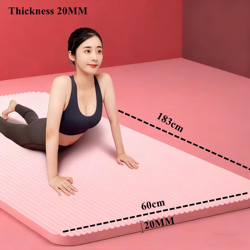 183x60cm Fitness 20mm Thick Workout Yoga Mat Indoor Pilates Noise Reduction Yoga Mat Moisture-proof Non-Slip Durable Exercise