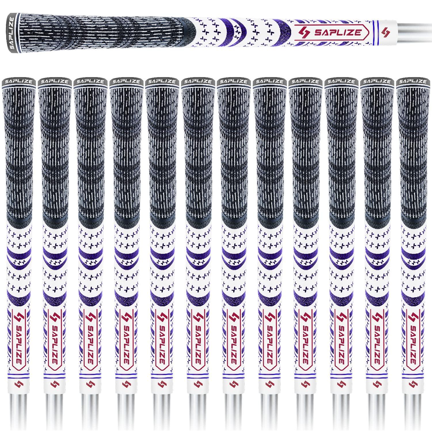 

of SAPLIZE Golf White 13 Standard [Set 13] Grips, Half-Code Rubber, Multi-Color, Mid-Size Standard, Anti-Slip,