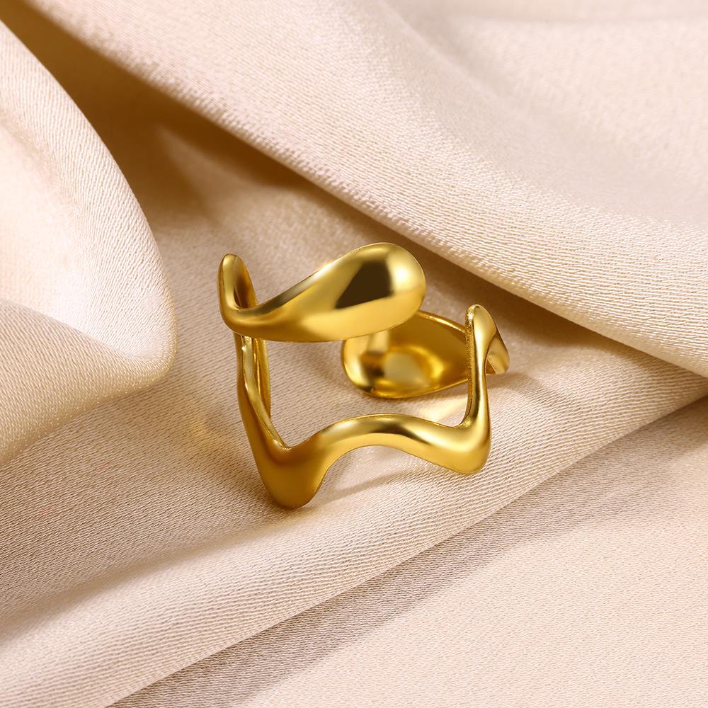 18K Gold-Plated Minimalist Open Ring for Women - European & American Fashion
