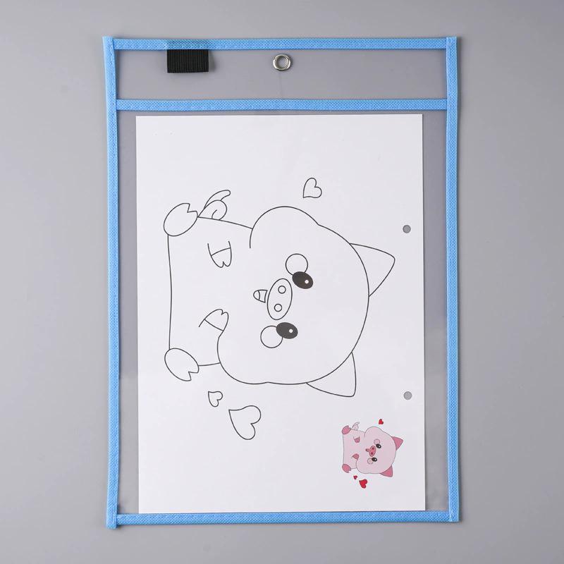 WTEMPO DIY Coloring Practice Supplies Clear Dry Wipe Files Storage Bags Protecting Original File Allows for Repeated Practice and Avoids Wasting Paper