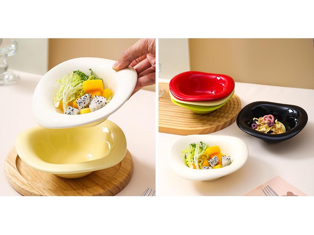 Ceramic Cream Style Salad and Dessert Bowl – Ideal for Afternoon Tea and Cafe Tableware.