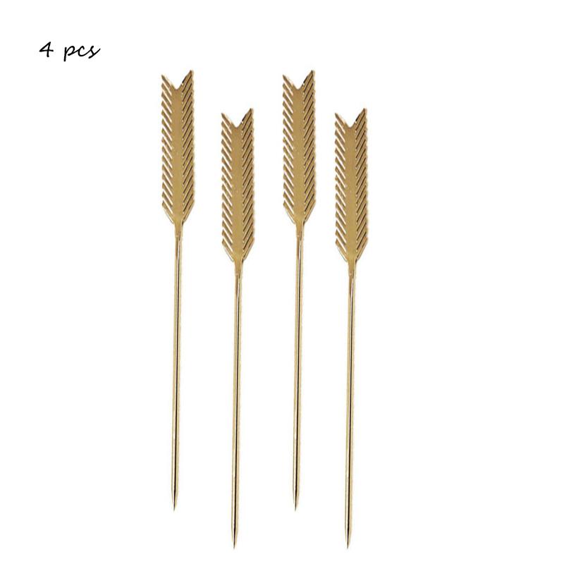 Stainless Steel Fruit Sticks Cocktail Pick Bar Tools Drink Stirring Sticks Martini Picks Party Wedding Wine Accessories
