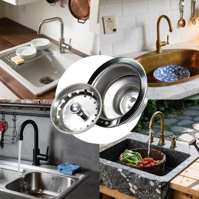 Sink Drain Strainer Stainless Steel Kitchen Sink Strainer Anti Clog Stopper Plug Drain Set For Waste Food Leftovers Garbage