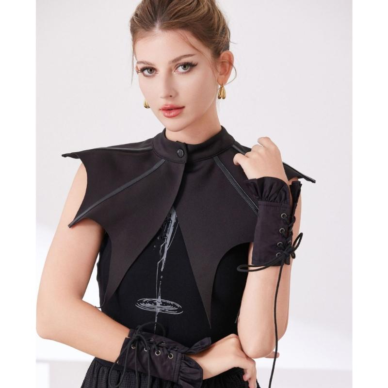 Gerüschte Ärmel Abnehmbarer Kragen Elegante Manschetten Dekorative Halsbekleidung für Damen Alltagskleidung und besondere Anlässe