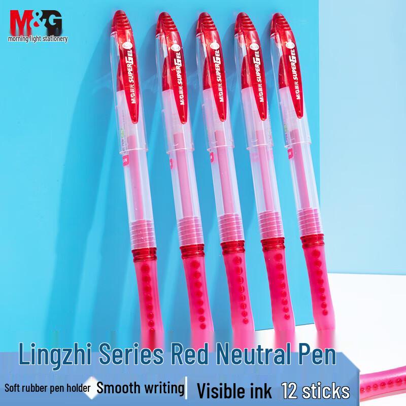 Красная гелевая ручка M&G Lingzhi 0,38 мм