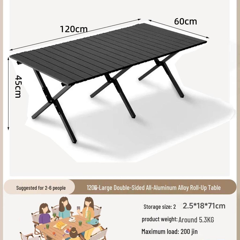 A1R Portable Roll-up Folding Picnic Table & Chair Set for Outdoor Camping.