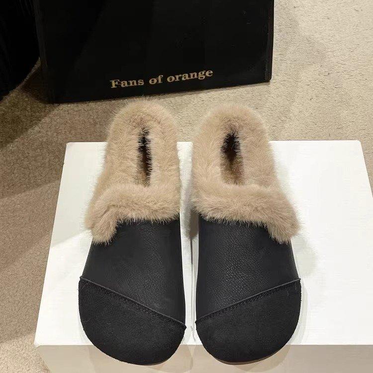 Warm cotton shoes low-top Doudou shoes mother shoes women's 2025 winter new soft-soled non-slip piled thickened fluffy shoes