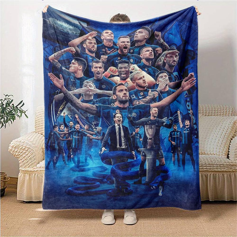 Inter Milan Fan Artwork Blankets Flannel Printed Breathable Warm Throw Blanket for Home Office Bedspreads 0708a100
