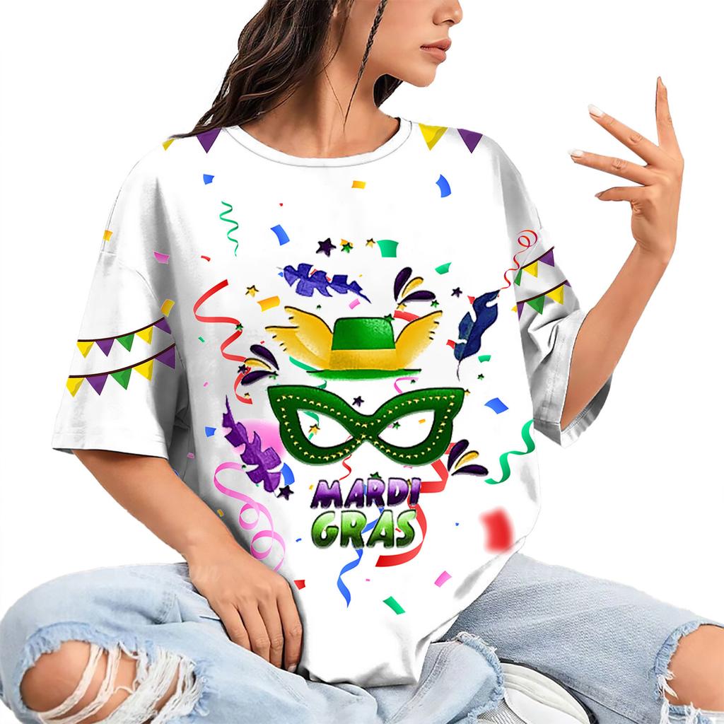 Summer Round Neck 3D Print Top Fashionable Casual Hip Hop Short Sleeved Women's T-shirts