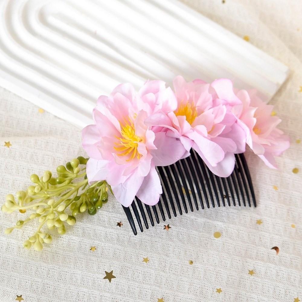 Simulated Flower Bridal Hairpin Cloth Hair Accessories Temperament Thai Hair Comb  Wedding