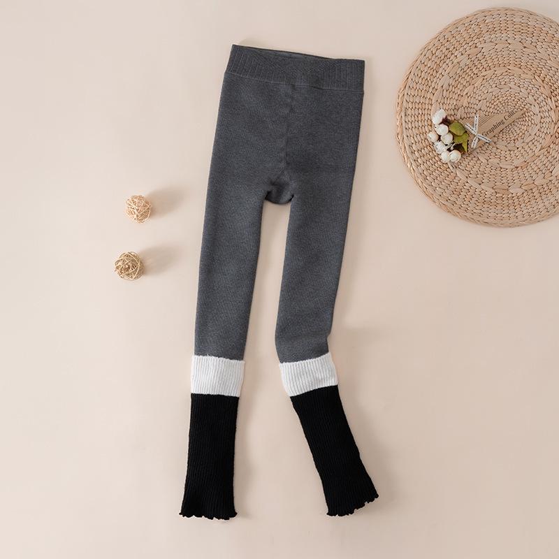 

Стильні двоколірні колготки з плюшем для дівчат - Зимові базові штани в корейському стилі M (3-5 years)