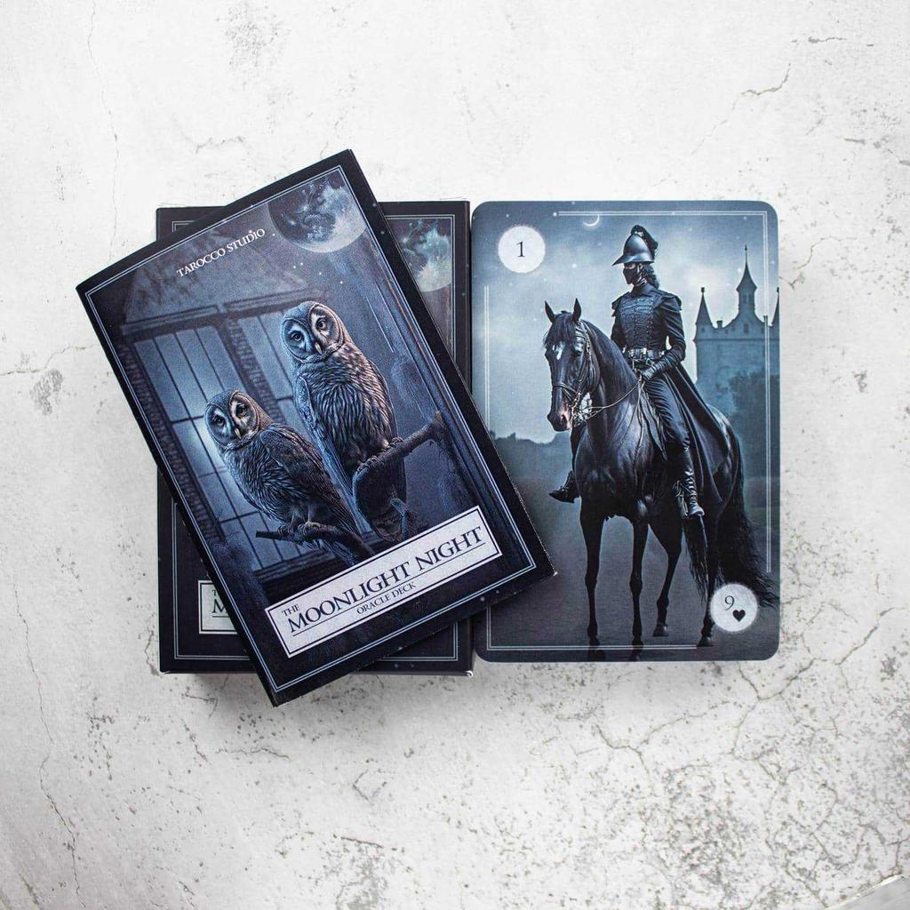 Juego de Mesa Baraja de Cartas Oráculo Noche de Luna 12x8cm