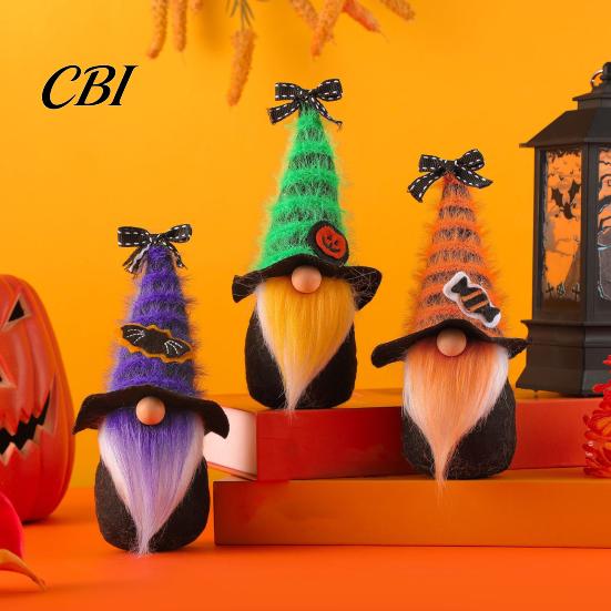 Halloween Party Supplies Gnome Decor, Cute Gradient Ghost Figurine, Faceless Statue Durable Decorations for Shelf Table, Spooky Ornament Home