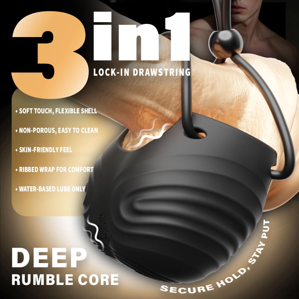 Adjustable Penis Ring Vibrator with 10 Vibration Modes for Delayed Ejaculation Penis Ring with Testicle Massager Couples Set Men's Adult Toy