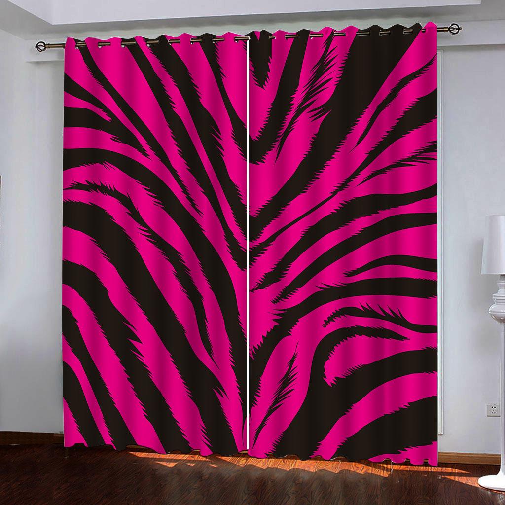 Zebra proužky Živé zvířecí vzory na okenní panely Závěsy do dětského pokoje Obývací pokoj Chodba Dekorace Kuchyně Závěsy