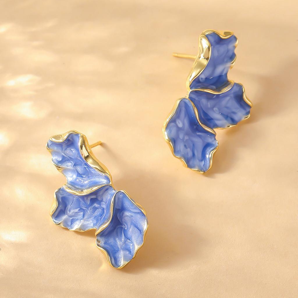 2 Stück Damenmode Unregelmäßige Blumenohrringe Zirkon-Accessoires Geeignet für Date, Party, Festivalgeschenke