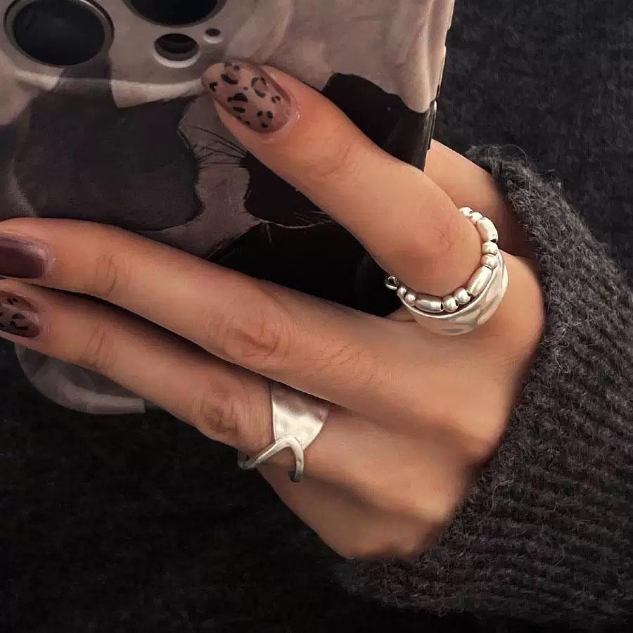 Xiaomi 925 Sterling Silver Rings for Women Couple Minimalist Handmade Simple Hollow Double Layers RingJewelry Gift Prevent Allergy