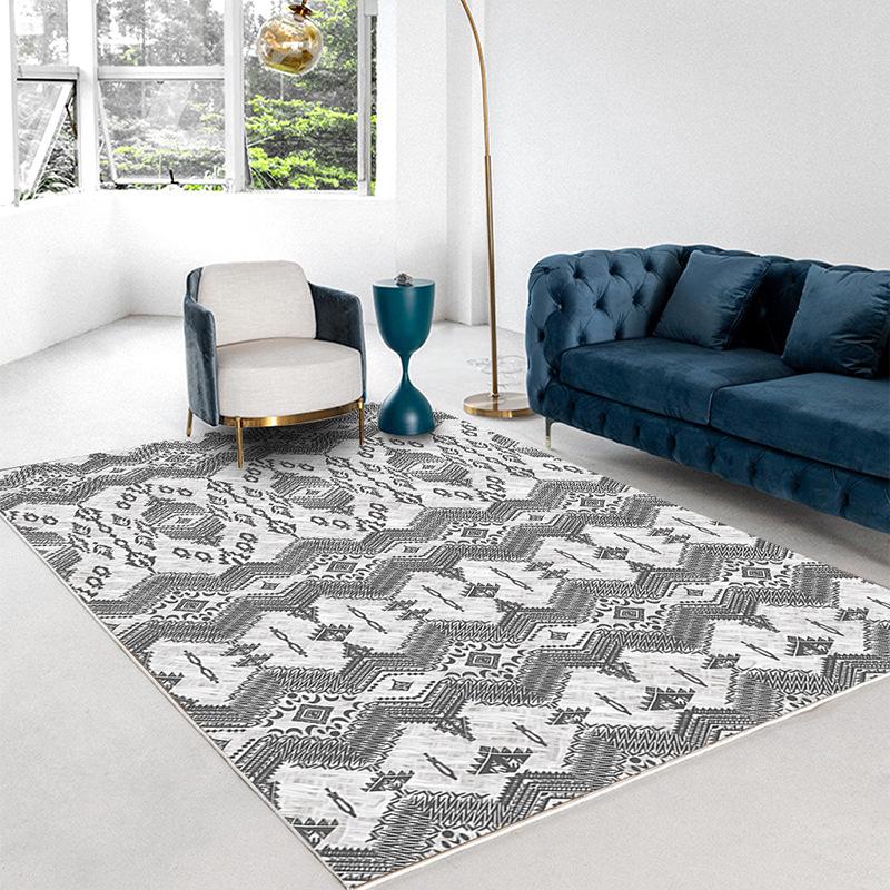 Moroccan Washable Rugs for Living Room Bedroom Large Area Non-slip Floor Mat Thickened Home Decor Carpet