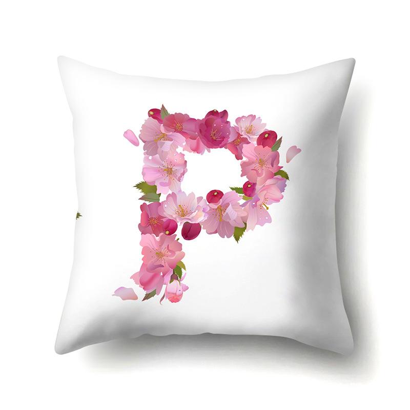 Polyester Kissenbezug Heim Auto Dekoration Druck Kissenbezug 26 Englische Buchstaben Kissenbezug