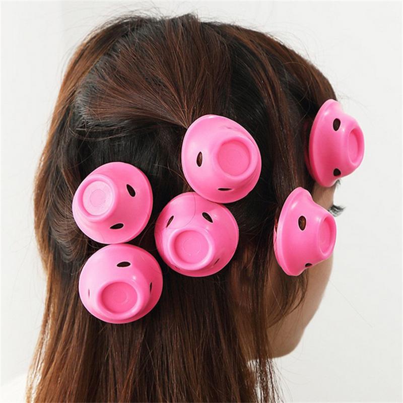 10/20PCS Pink Soft Silicone Magic Hair Care Rollers No Heat Hair Curler DIY Curling Styling Tool for Beautiful Curls
