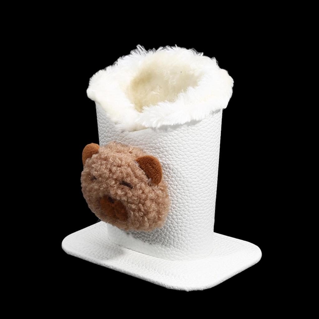 1pc Cute Plush Lined Eyeglasses Holder Anti Scratch Glasses Storage Organizer Case Modern Sturdy Cartoon Pen Holder for Office NightStand