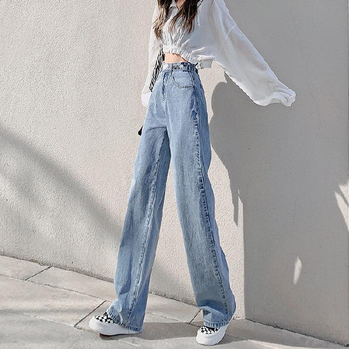 Women's High-Waisted Wide-Leg Jeans: Summer-Autumn 2025 Petite Floor-Length Style