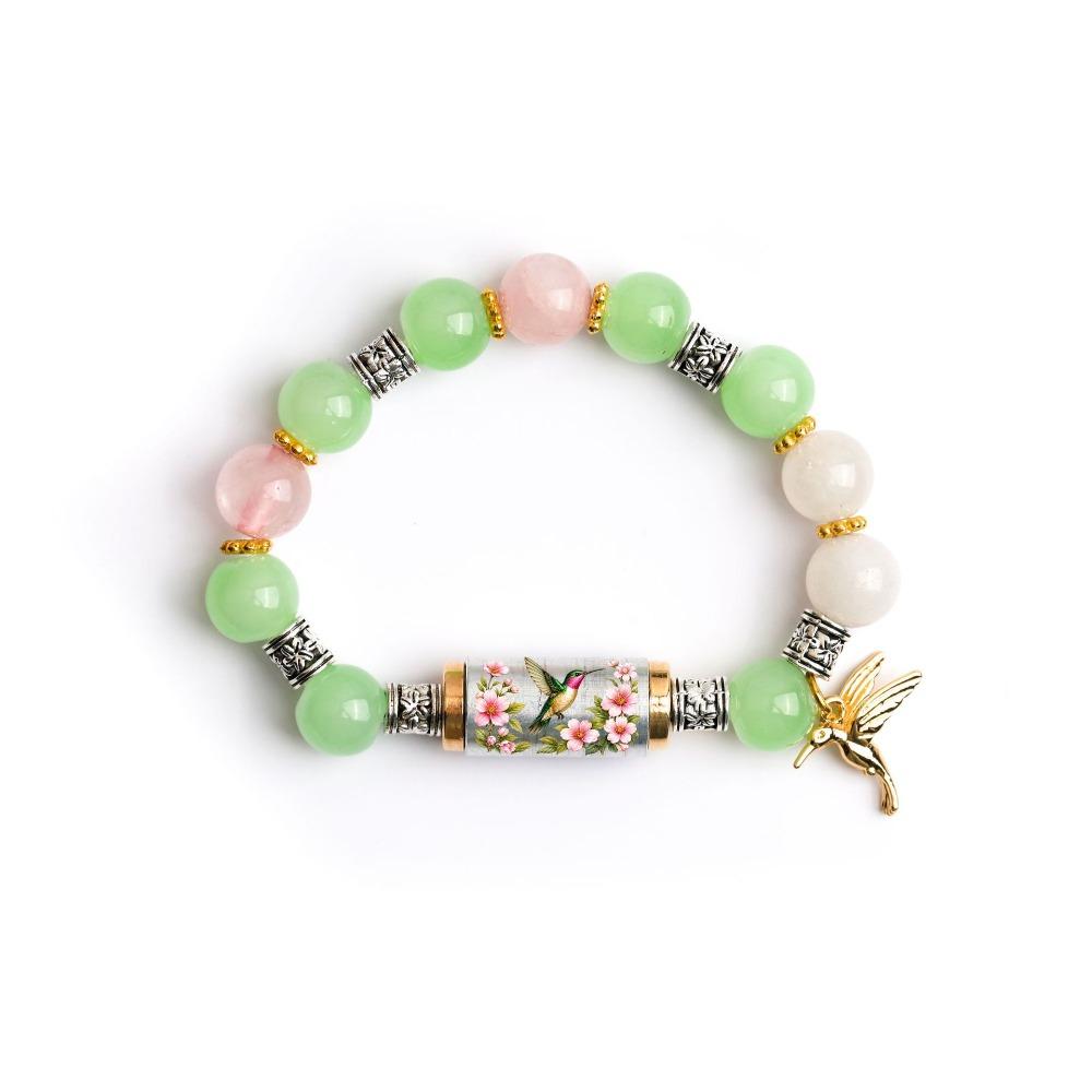 with Pendant Hummingbird Bracelet Elastic Beaded Bracelet Metal Tube Crystal Bracelet  Party Favors