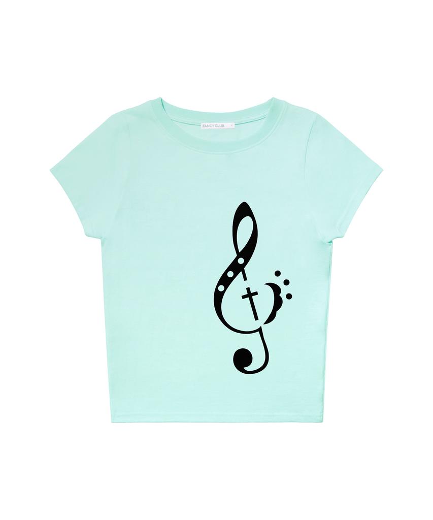 FANCY CLUB Clef Symbol Tee (Mint) F26Qb143
