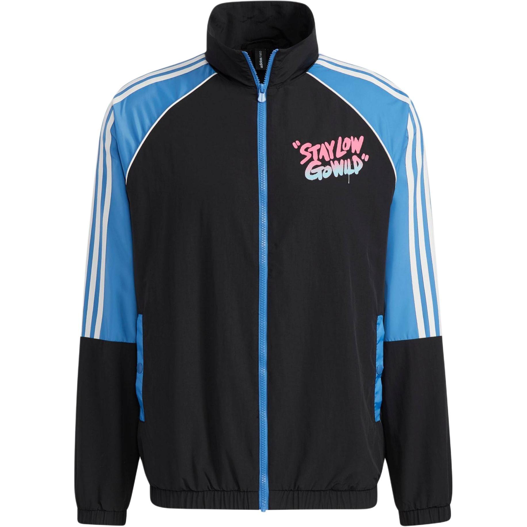 adidas neo M radio w wb Casual Sports Stand Collar Jacket Black Men s HG9040 XXL