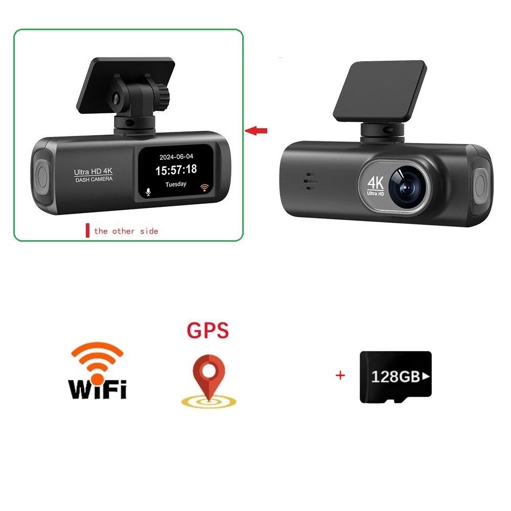 4K Dashcam, Front- und Rückkamera mit Doppelobjektiv, GPS/WIFI/Nachtsicht/24-Stunden-Parküberwachung