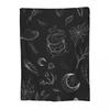 Herb Witch Black And White Nikury Blanket Soft Warm Flannel Throw Blanket Bedding for Bed Living room Picnic Travel Home Couch