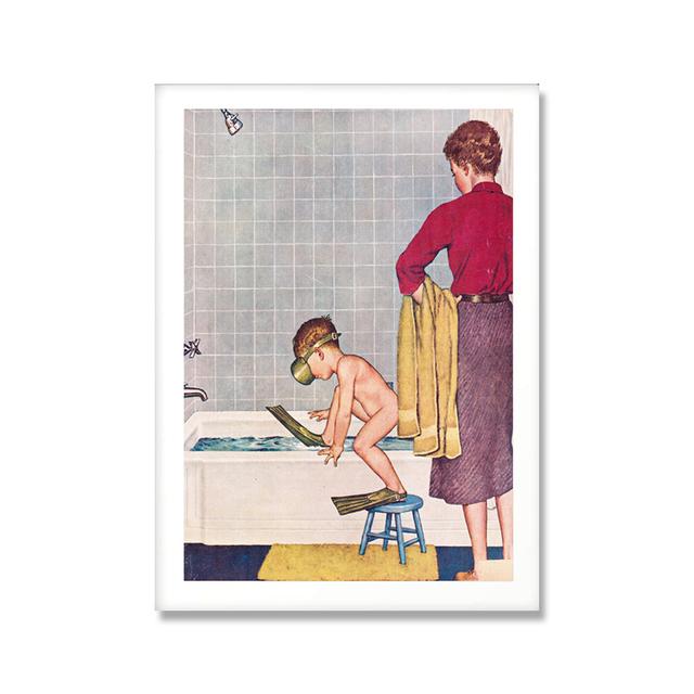 

Я хочу погрузиться забавный постер для ванной комнаты настенная художественная картина винтажный холст с принтом настенная картина Современное украшение для ванной комнаты 21cm×30cm NoFrame